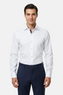 Wam Denim Jenvor White Long Sleeve Shirt – model front view, tucked in