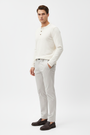 Wam Denim Jorell Light Grey Chino – side view showing tapered leg silhouette on model