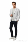 Front 3/4 angle - white textured blazer on model