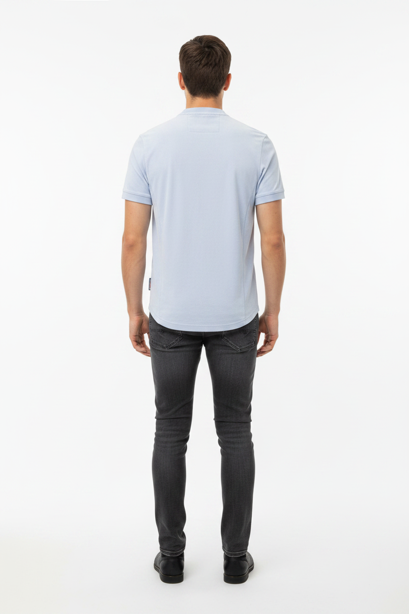 WAM DENIM T-Shirt 79664 Velvet Light Blue - Back View