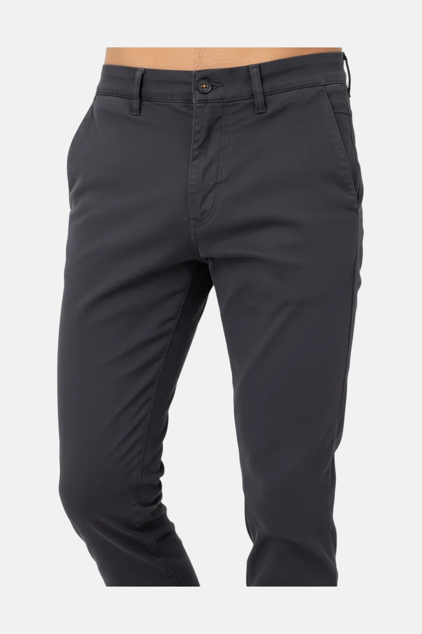 WAM DENIM Chino 72446 Thalin Anthracite - Waist Detail