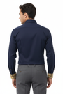 Wam Denim Ordin Navy Long Sleeve Shirt – back view on model
