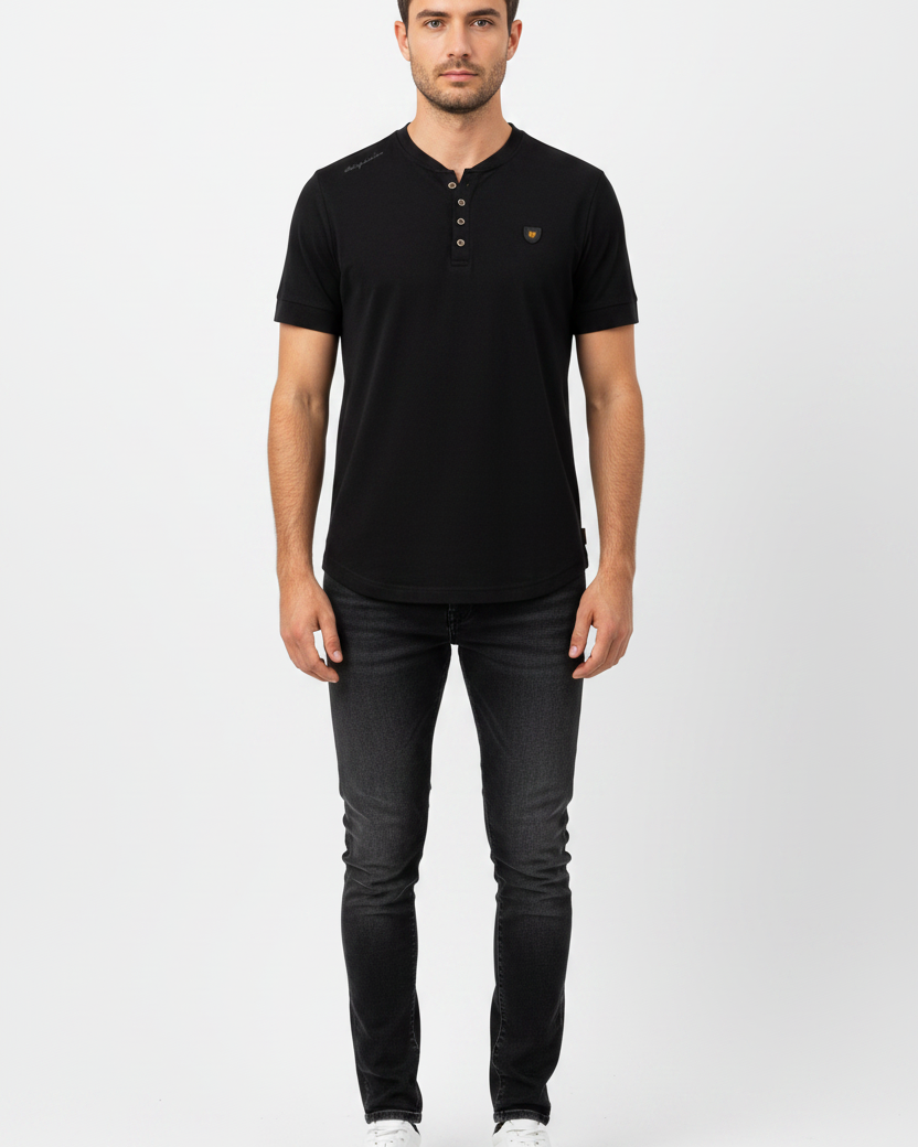 WAM DENIM T-Shirt 79664 Velvet Black - Front View