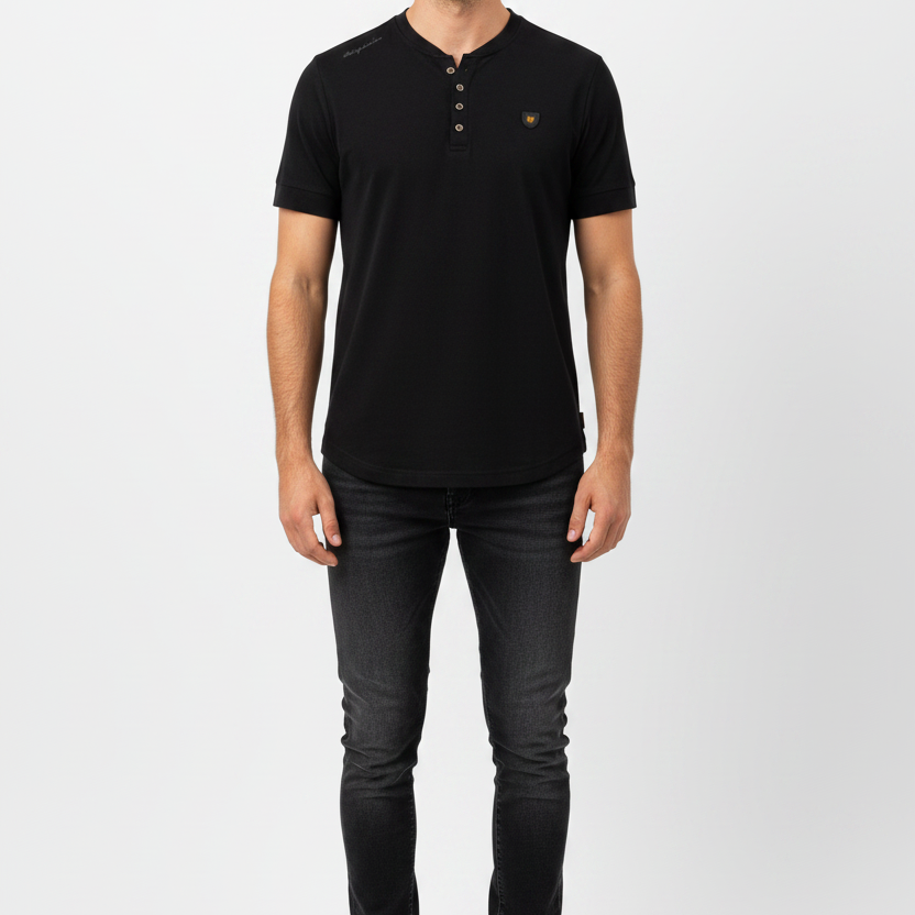 WAM DENIM T-Shirt 79664 Velvet Black - Front View