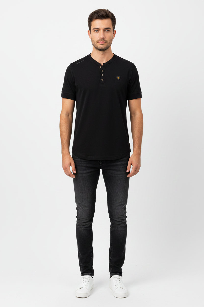 WAM DENIM T-Shirt 79664 Velvet Black - Front View