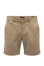 Wam Denim Kelden Dark Beige Chino Shorts – waistband, belt loops and front pocket detail