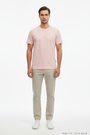 Wam Denim Cromer Light Pink T-shirt – model front view with size label