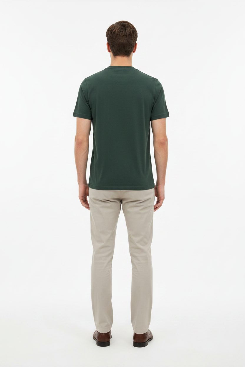 Wam Denim Cromer Dark Green T-shirt – model back view