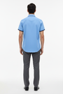 Wam Denim Valmor Sky Blue Short Sleeve Shirt – back view on model