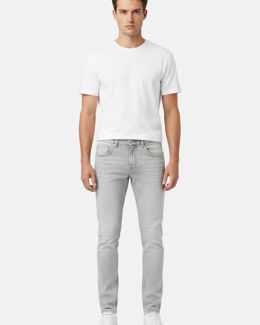 Halvik Light Grey Jeans - Front