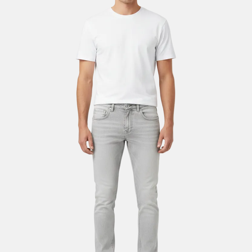 Halvik Light Grey Jeans - Front