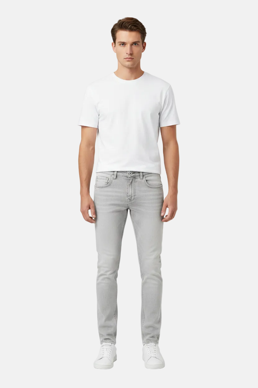 Halvik Light Grey Jeans - Front