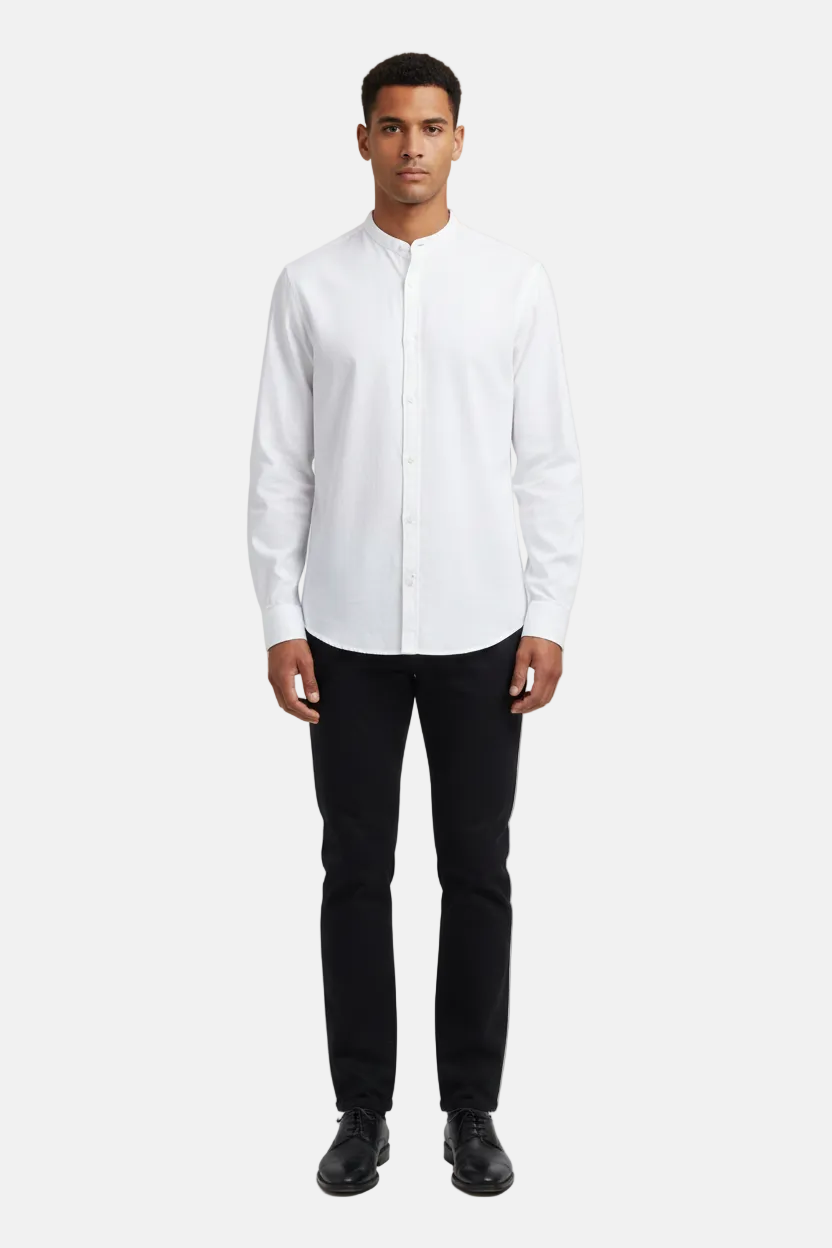 Merax White Long Sleeve Shirt - Tucked In