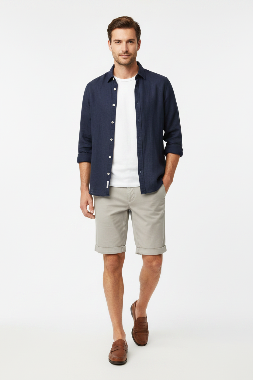 WAM DENIM Korte Broek 72456 Zurex Light Grey - Lifestyle