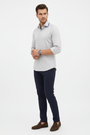 Wam Denim Norvik Light Grey Long Sleeve Shirt – three-quarter view on model