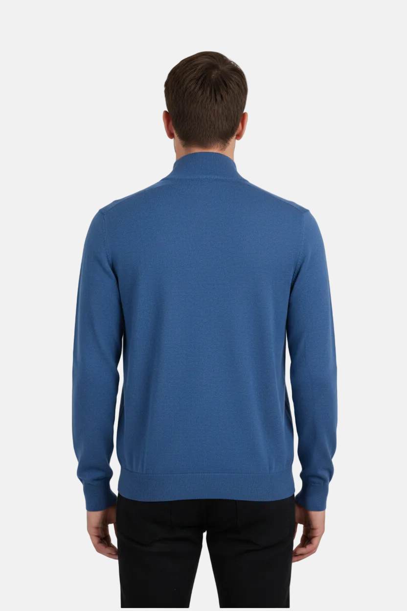 Halron Dark Blue Half-Zip Pullover - Back