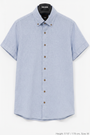 Wam Denim Quarn Blue Short Sleeve Shirt – front hanger view with size label
