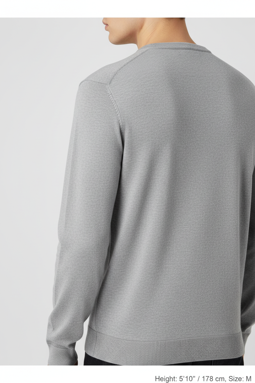 Thorn Light Grey Pullover - Back Upper Body