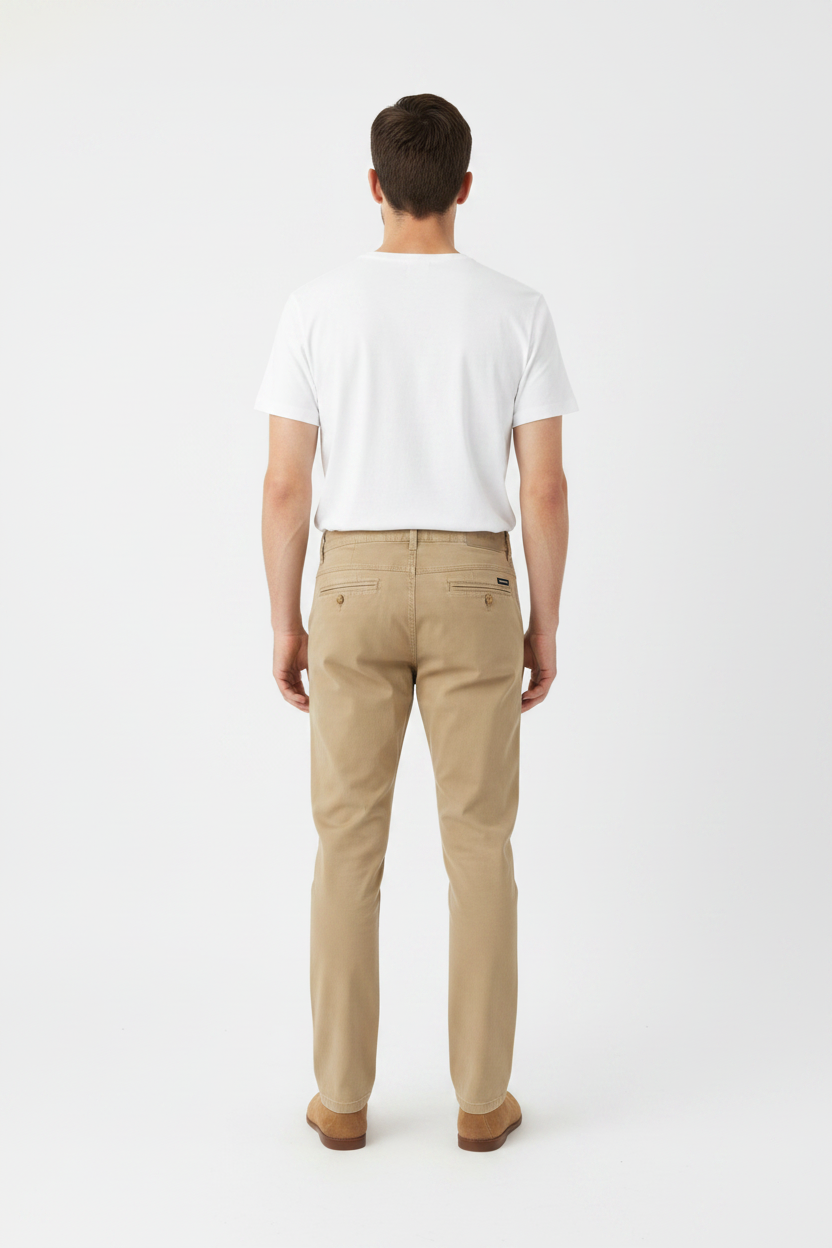 WAM DENIM Chino 72446 Thalin Dark Beige - Back View