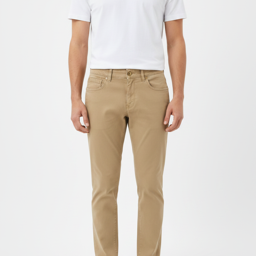 WAM DENIM Chino 72446 Thalin Dark Beige - Front View