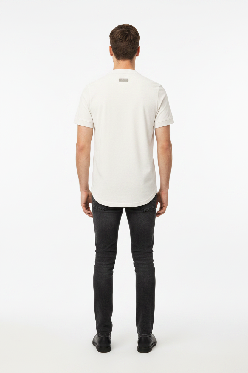 WAM DENIM T-Shirt 79664 Velvet Off White - Back View