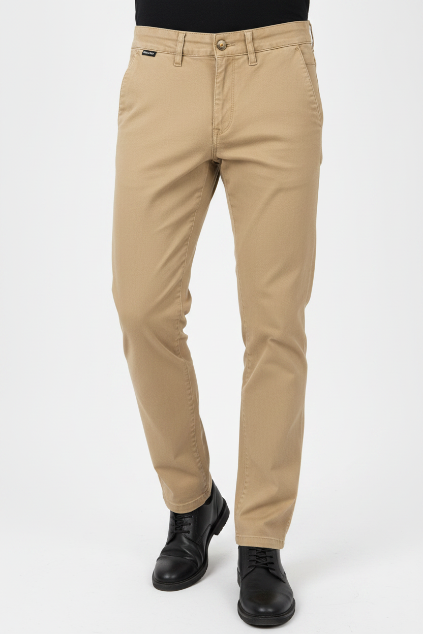 WAM DENIM Chino 72446 Thalin Dark Beige - Waist Detail