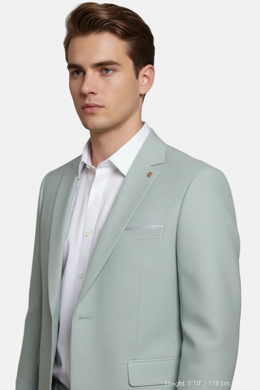 Luthen Light Green Blazer - Front Upper Body