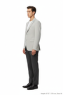 Side profile - light grey micro-check blazer on model