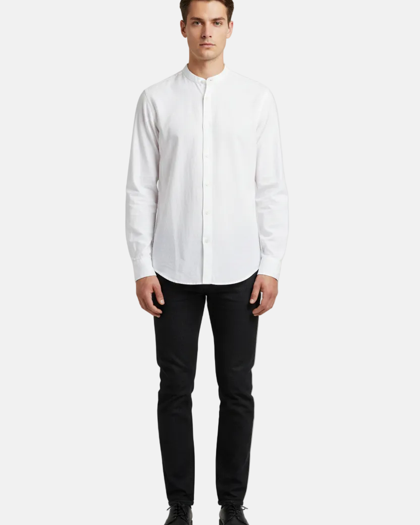 Merax White Long Sleeve Shirt - Front