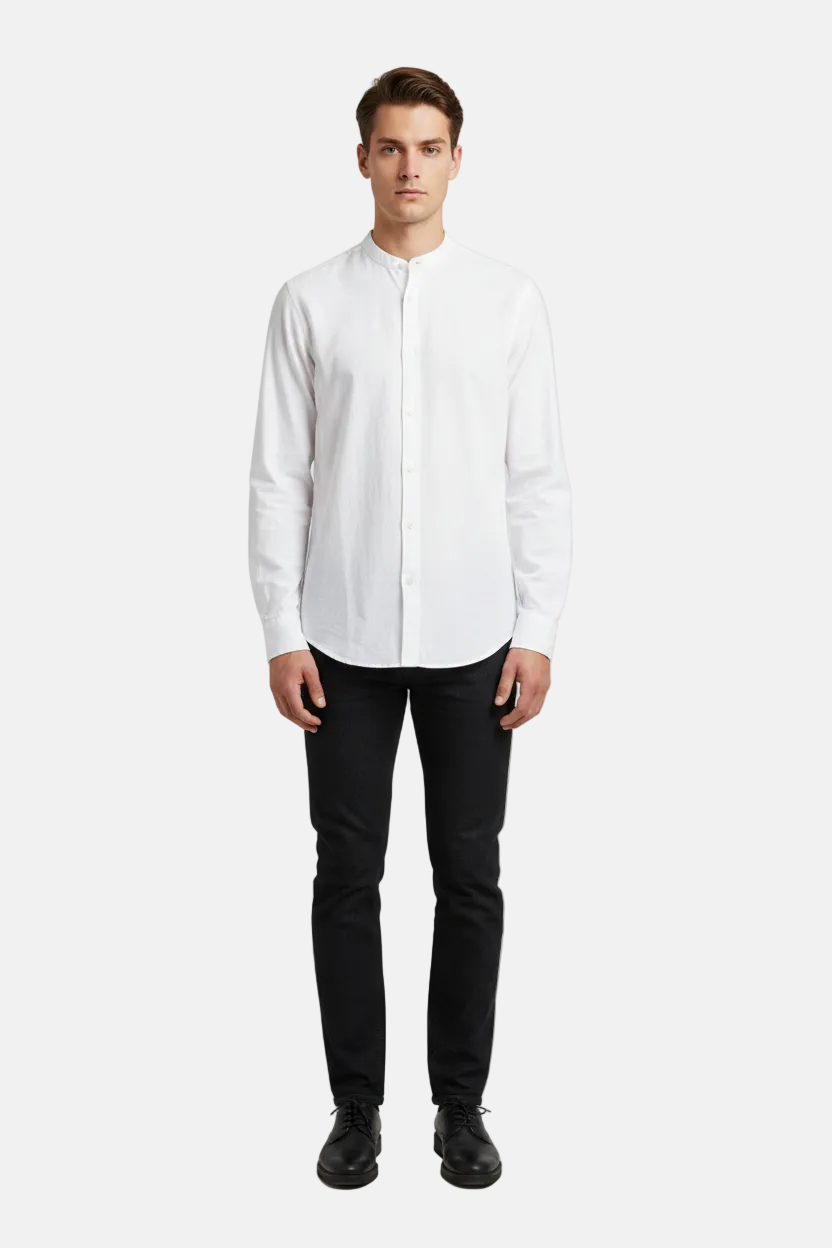 Merax White Long Sleeve Shirt - Front