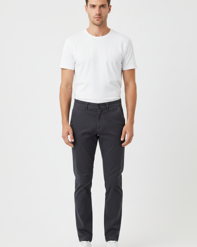 WAM DENIM Chino 72446 Thalin Anthracite - Front View