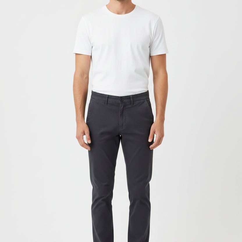 WAM DENIM Chino 72446 Thalin Anthracite - Front View