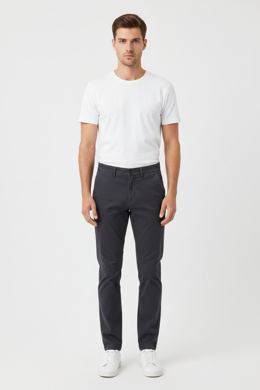 WAM DENIM Chino 72446 Thalin Anthracite - Front View
