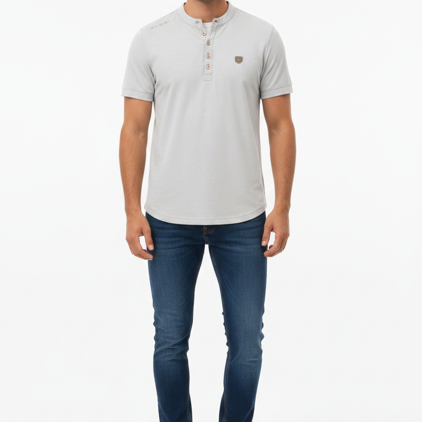 WAM DENIM T-Shirt 79664 Velvet Light Grey - Front View