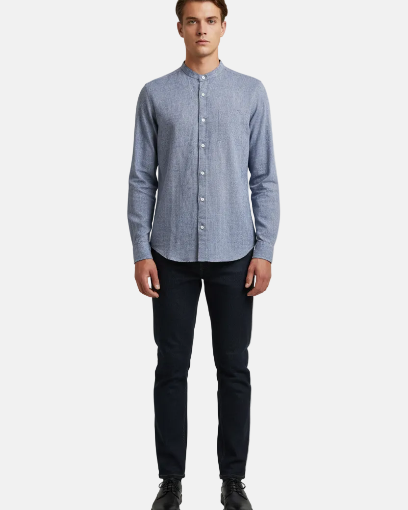 Merax Indigo Long Sleeve Shirt - Front