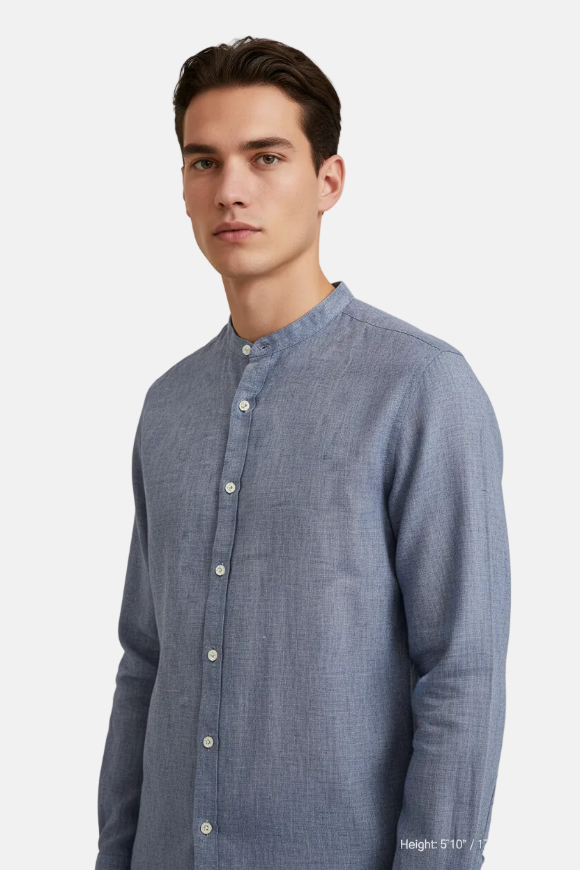 Merax Indigo Long Sleeve Shirt - Front Upper Body