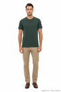 Wam Denim Cromer Dark Green T-shirt – model front view with size label