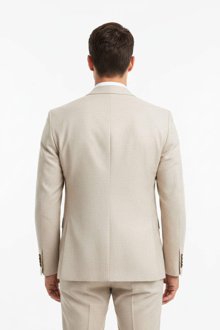 Wam Denim Corlan Light Beige Blazer – back view on model