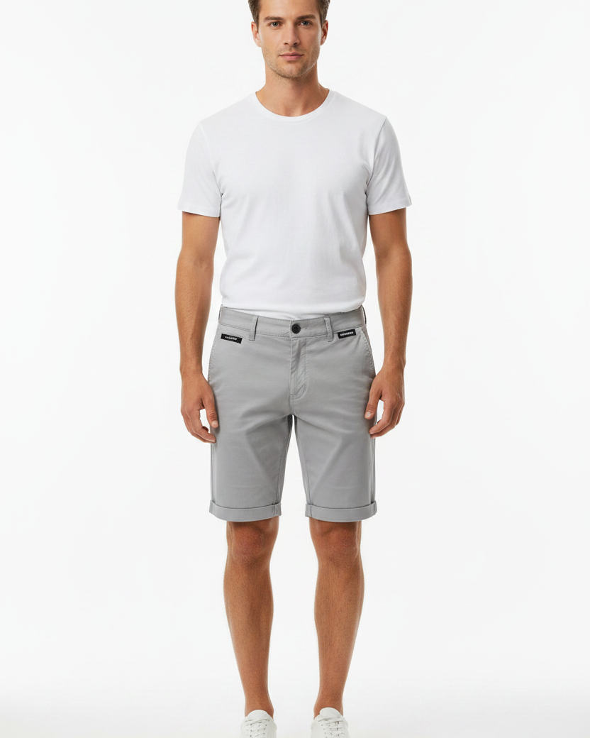 WAM DENIM Korte Broek 72456 Zurex Light Grey - Front View