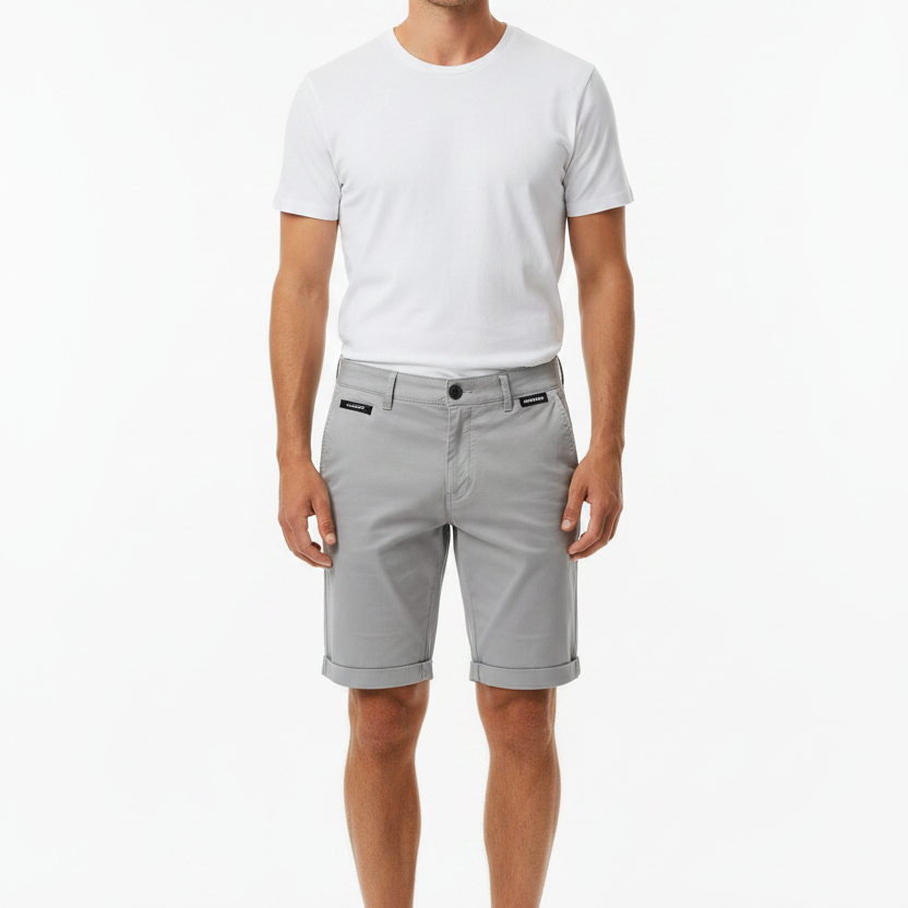 WAM DENIM Korte Broek 72456 Zurex Light Grey - Front View