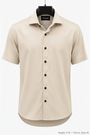 Wam Denim Brylor Beige Short Sleeve Shirt – front hanger view with size label