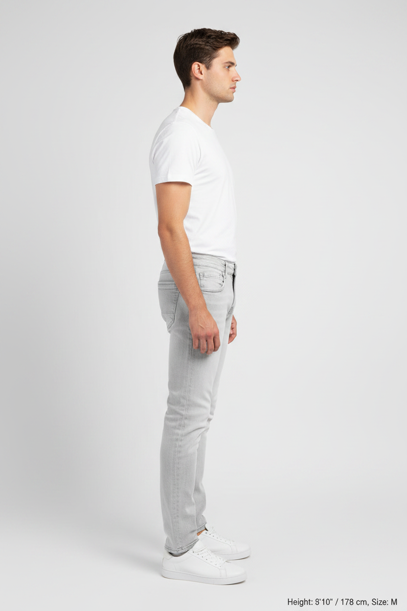 Halvik Light Grey Jeans - Side View