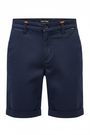 Wam Denim Kelden Navy Chino Shorts – waistband, belt loops and orange accent detail