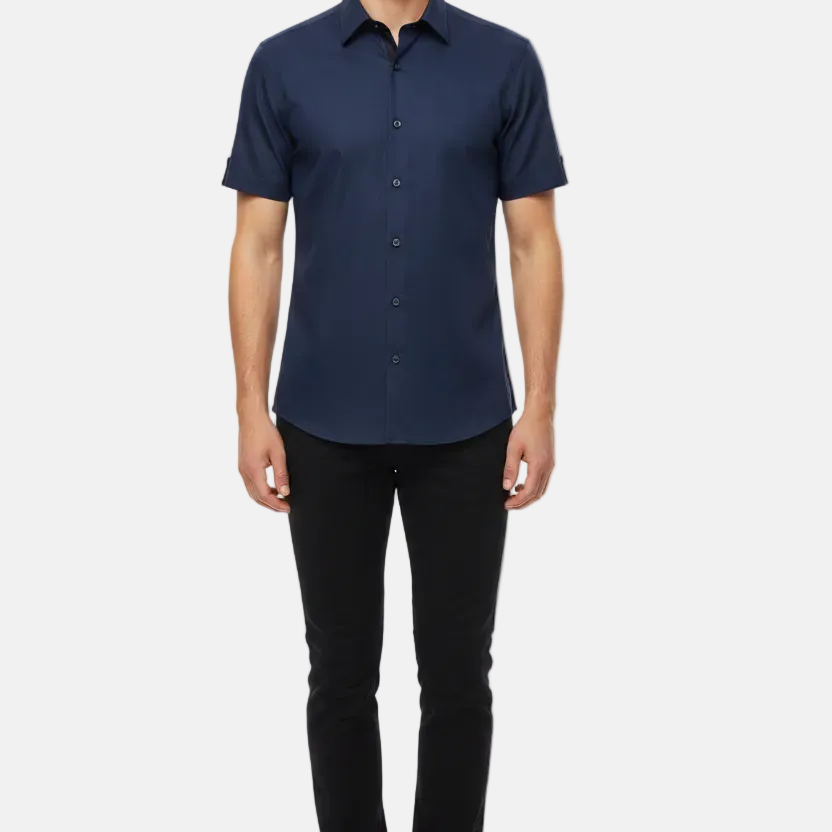 Lorven Navy Short Sleeve Shirt - Front
