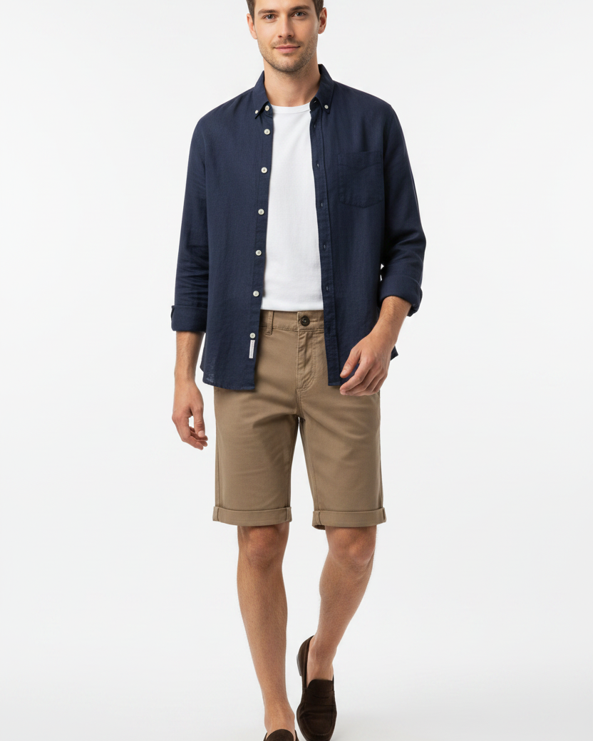 WAM DENIM Korte Broek 72456 Zurex Dark Beige - Lifestyle