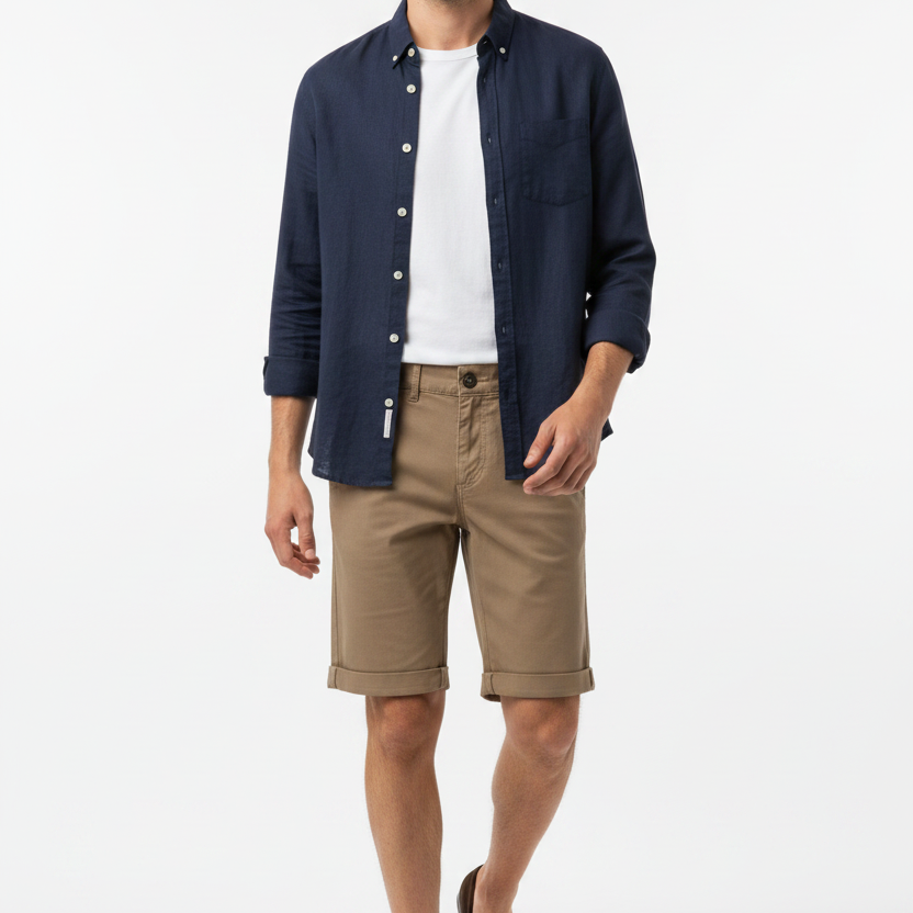 WAM DENIM Korte Broek 72456 Zurex Dark Beige - Lifestyle