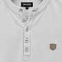 WAM DENIM T-Shirt 79664 Velvet Light Grey - Collar & Button Detail