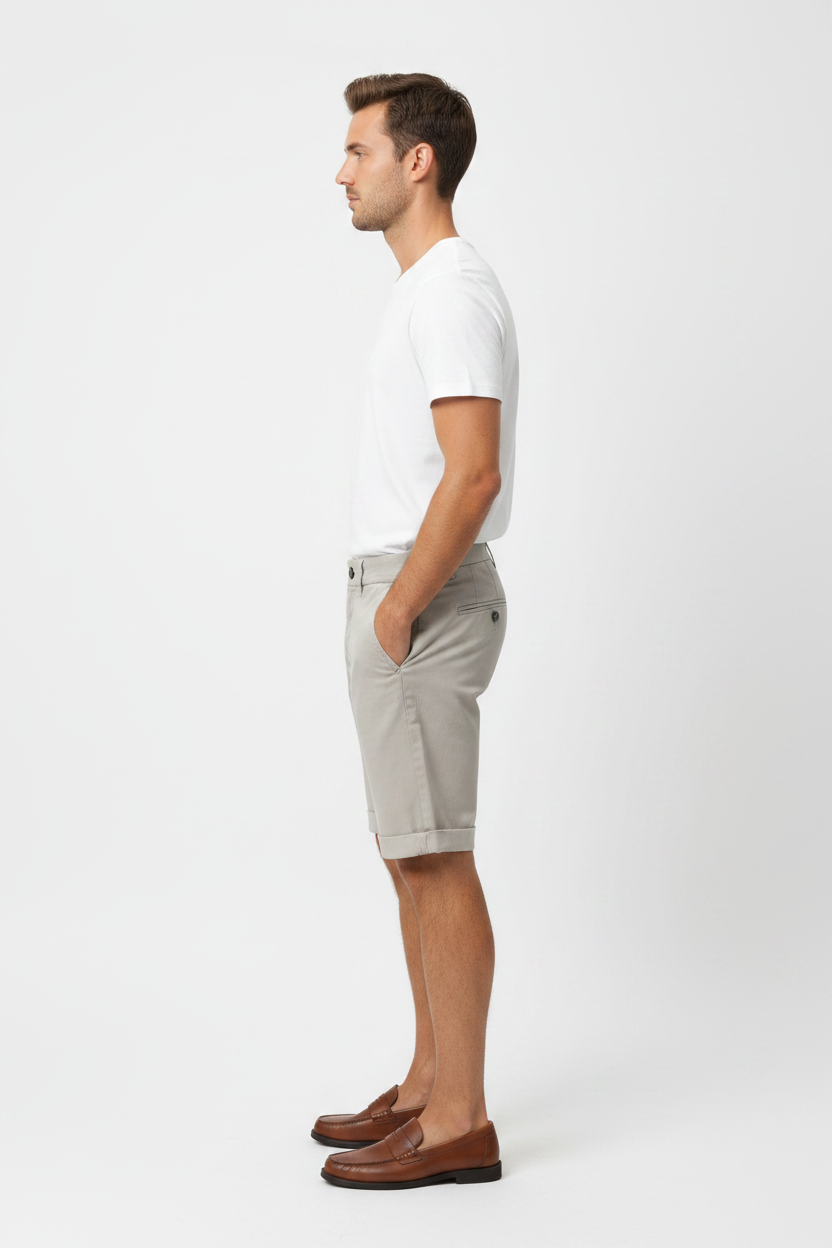 WAM DENIM Korte Broek 72456 Zurex Light Grey - Side View