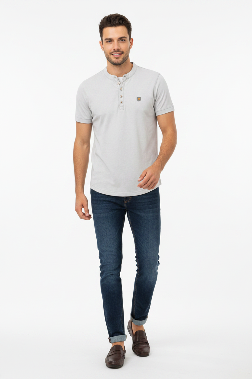WAM DENIM T-Shirt 79664 Velvet Light Grey - Lifestyle