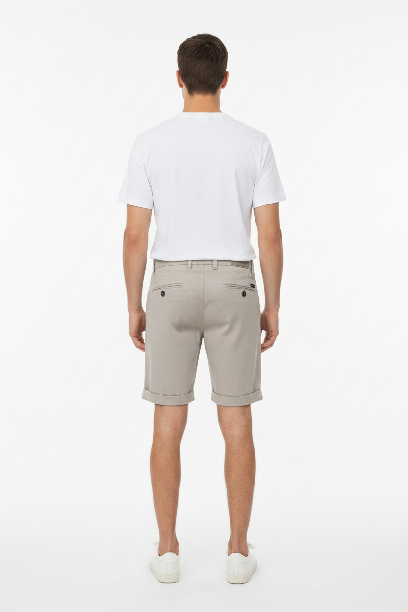 WAM DENIM Korte Broek 72456 Zurex Light Grey - Back View